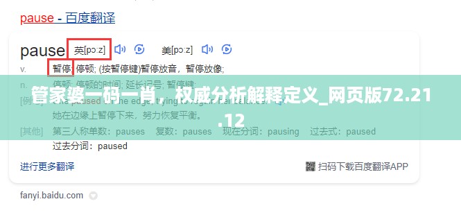 管家婆一码一肖，权威分析解释定义_网页版72.21.12