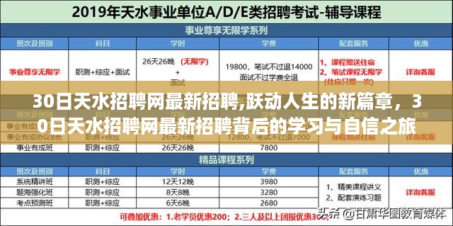 30日天水招聘网,开启跃动人生的新篇章与自信之旅