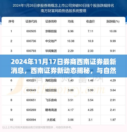 西南证券最新动态揭秘，心灵之旅与自然美景的邂逅