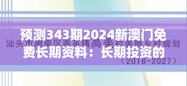 预测343期2024新澳门免费长期资料：长期投资的新视野