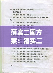落实二国方案：落实二国方案的措施 