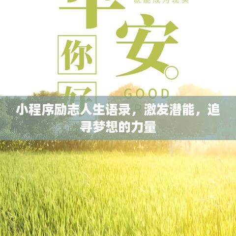 小程序励志人生语录，激发潜能，追寻梦想的力量