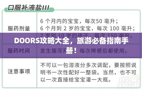 DOORS攻略大全，旅游必备指南手册！