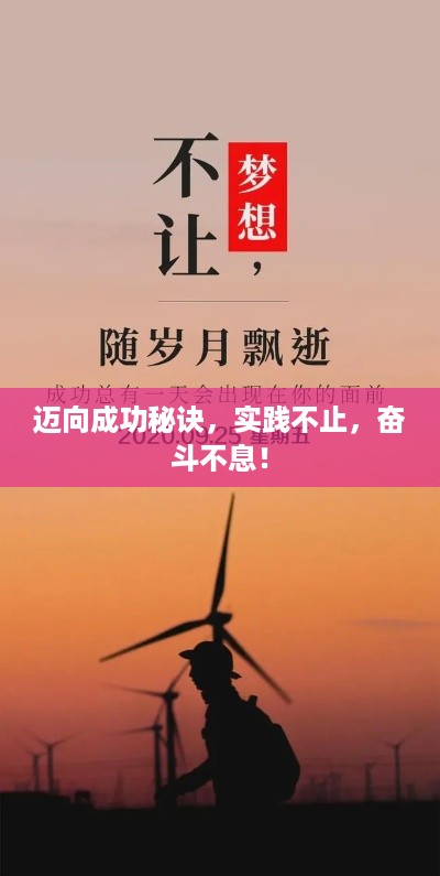 迈向成功秘诀，实践不止，奋斗不息！