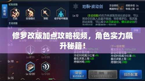 修罗改版加点攻略视频，角色实力飙升秘籍！