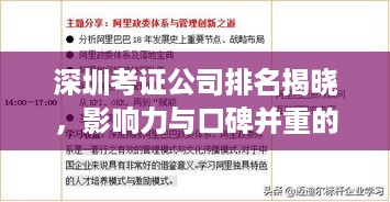 深圳考证公司排名揭晓，影响力与口碑并重的行业标杆